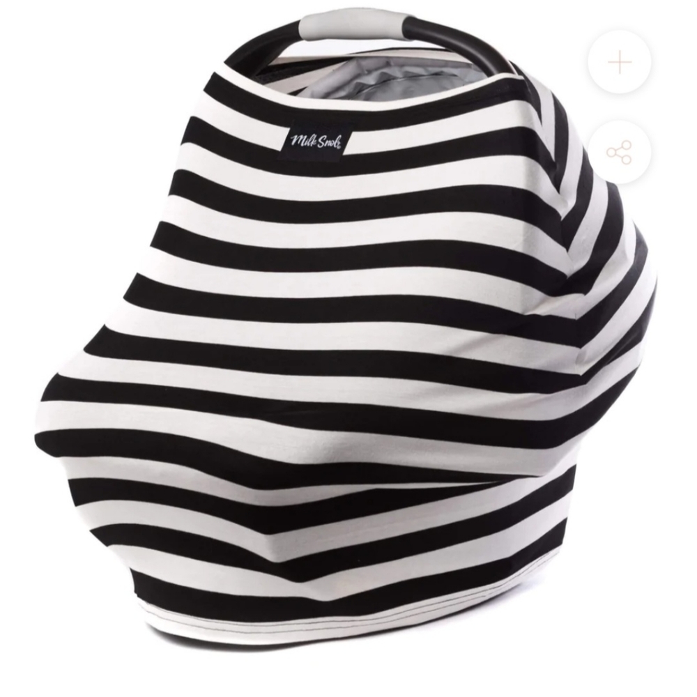 Milk Snob brand car seat cover, high chair cover, nursing cover, etc.